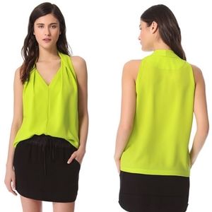 DVF • Reagan Neon Lime Sleeveless Blouse Small